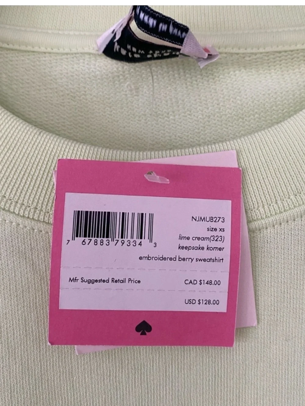 Kate spade keepsake korner embroidered berry sweatshirt